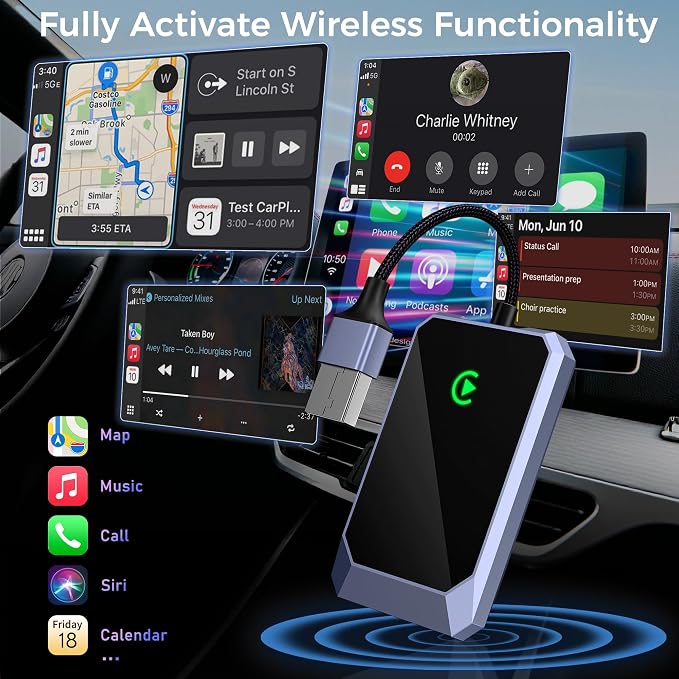 Wireless CarPlay Adapter for Apple iPhone, Convert Wired CarPlay to Wireless - Image 2