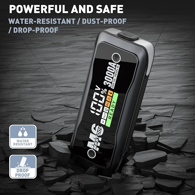 MOSTOOL M6 Car Jump Starter, 3000A Peak 12V Battery Jump Starter Power Pack - Image 4
