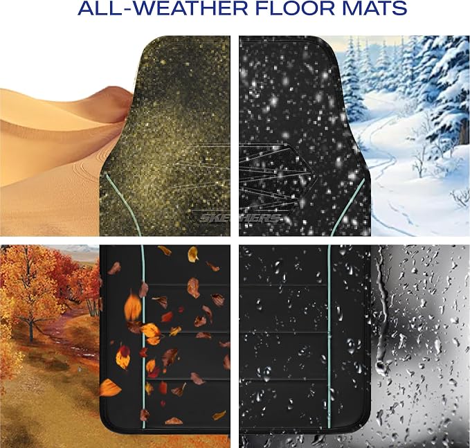 Skechers Memory Foam Car Mats, Leather Piping Car Floor Mats - Image 7
