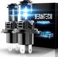 BEAMTECH H4 Bulb, Fanless In Line 9003 Fog Light Bulb 6500K Xenon White Fog by BEAMTECH