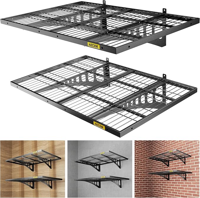 2x3ft 2Pack Wire Shelving Unit Heavy Duty Garage Storage Shelves Wall Mounted by AECXM