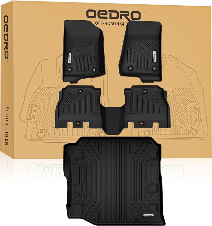 OEDRO Floor Mats Set Fit for 2018-2025 Jeep Wrangler JL Unlimited 4-Door by OEDRO