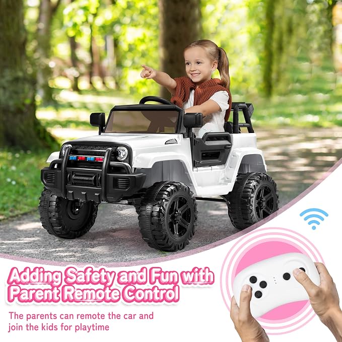 JOYMOR Ride on Truck with Remote Control, 4 Wheels 12V Battery Powered Kids Car - Image 3