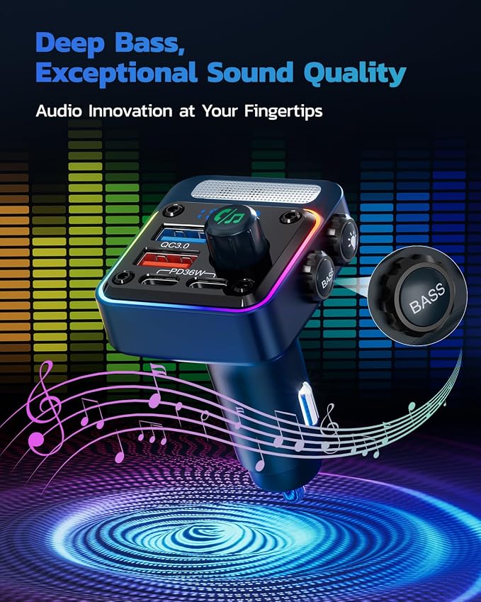 Nulaxy 54W Bluetooth 5.3 Car Adapter - Image 4