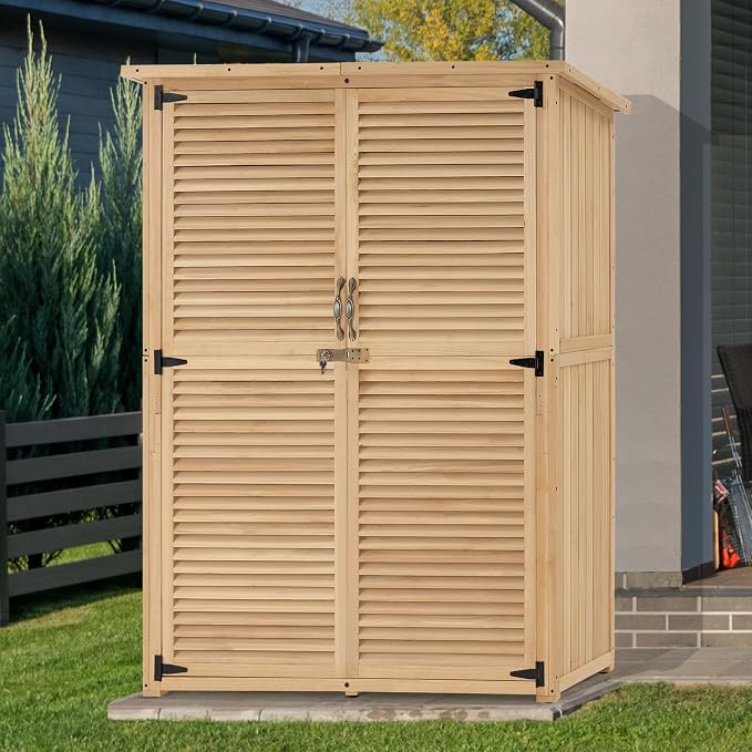 MCombo Outdoor Storage Cabinet, Wooden Storage Shed - Image 2