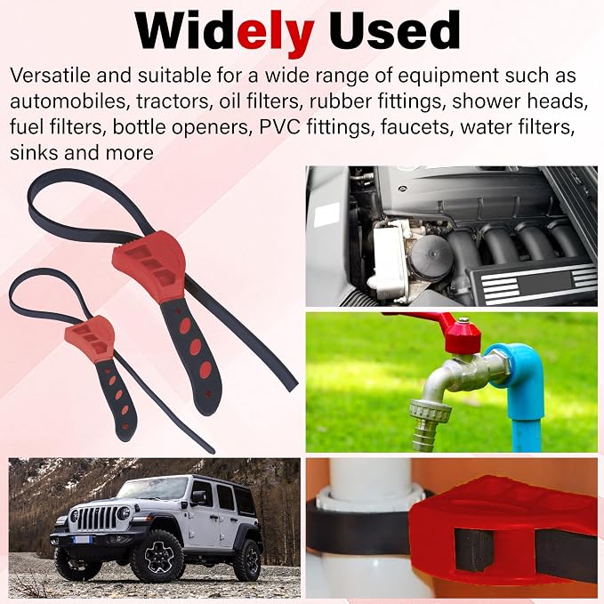 2 PCS Strap Wrench Plumbing, Rubber Strap Wrench, 24 Inch & 19.7 Inch Oil - Image 7
