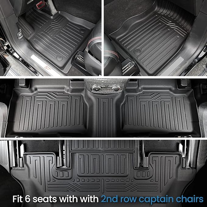 Floor Mats for 2020-2024 2025 Ford Explorer 6 Seats Captain Chairs Car Mat - Image 2