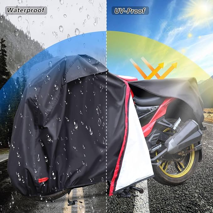 Motorcycle Cover, Waterproof Zipper Outdoor Cover - Image 6