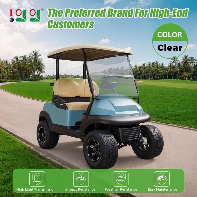 10L0L Golf Cart Windshield for Club Car Precedent 2004-Up, 2017-Up Onward - Image 2