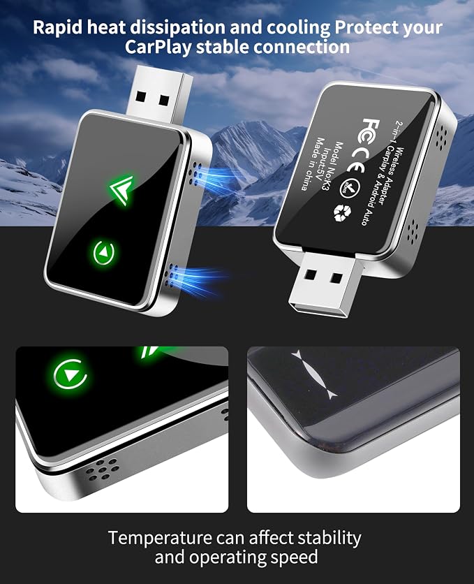 Wireless CarPlay Adapter for IPhone, 2025 Upgrade 2-in-1 CarPlay & Android Auto - Image 7
