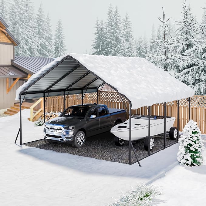 VEVOR Heavy Duty Metal Carport, 20 x 20 ft Outdoor Carport - Image 8