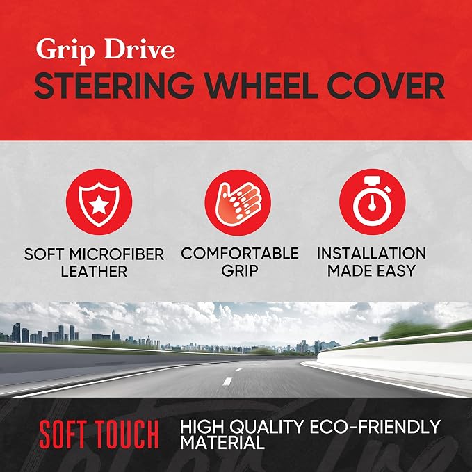 Motor Trend GripDrive Carbon Fiber Steering Wheel Cover, Non-Slip Sporty Racing - Image 2