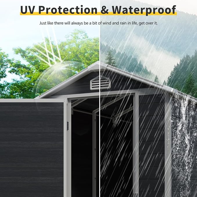 4x6 FT Outdoor Storage Resin Shed - Image 3