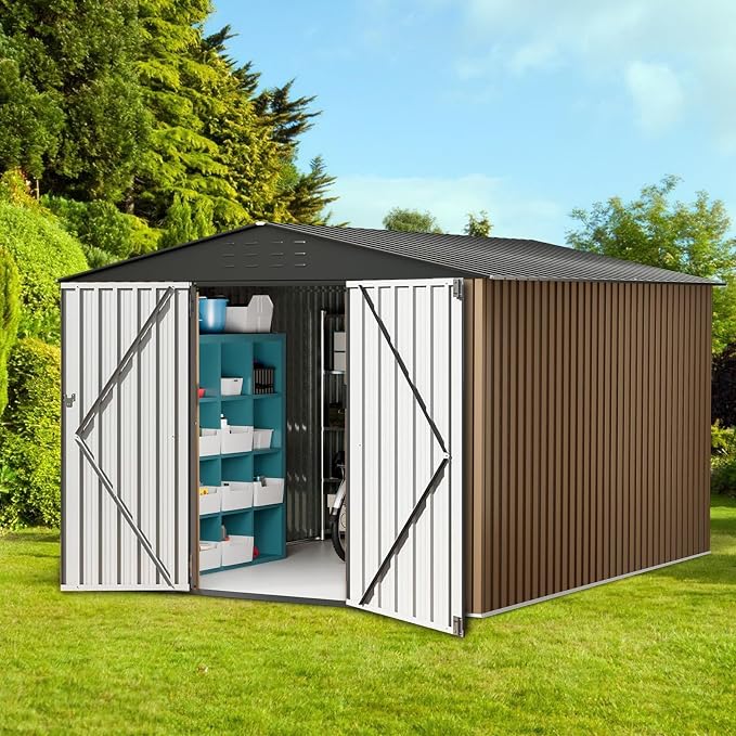 Outdoor Storage Shed, 8x12 FT Metal Garden Shed by Gaderth