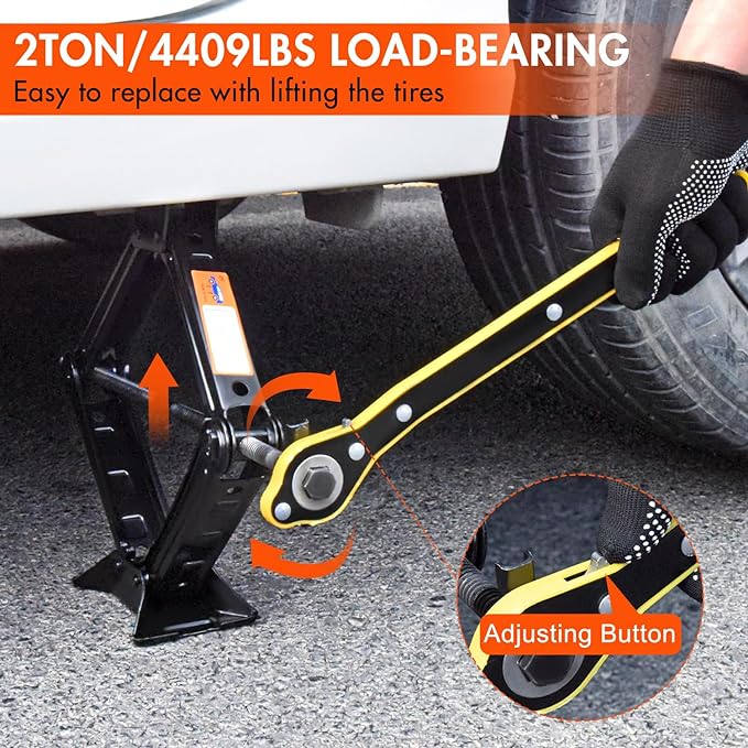 Car Jack Kit Scissor Jack for Car 2 Ton Tire Jack Tool Kit Universal Car - Image 3