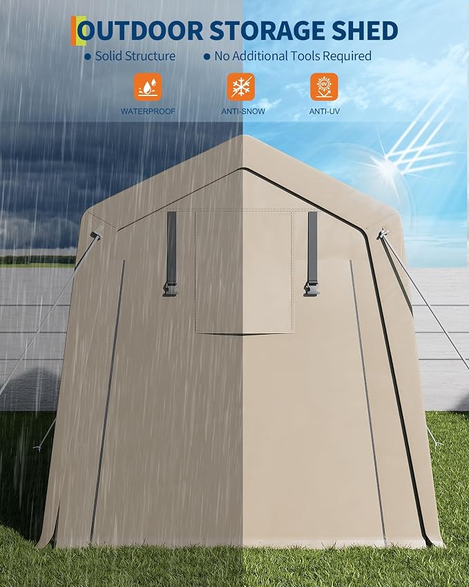 6x8 Ft Carport Heavy Duty Tent - Image 4