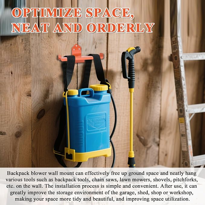 Backpack Sprayer Holder, Backpack Leaf Blower Hanger, Heavy Duty Chainsaw Wall - Image 6