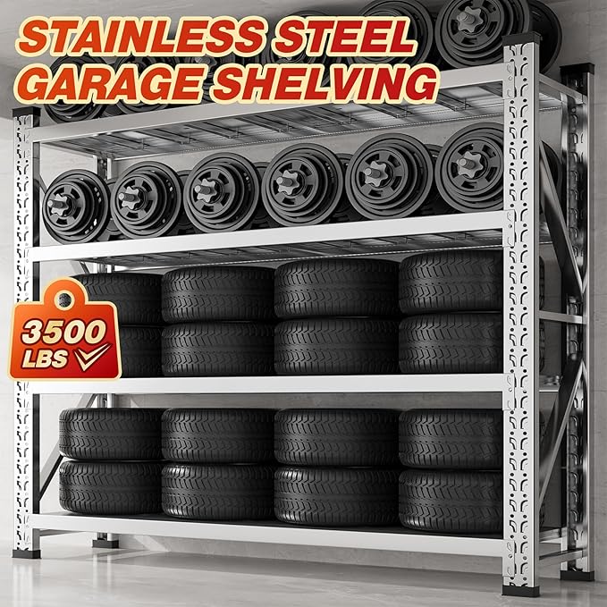 KINGBO 59"W Garage Shelving 3500LBS Heavy Duty Garage Shelving Units and - Image 5