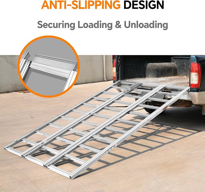 Rockland Tri-Fold Aluminum Loading Ramp, 1500 LBS Loading Capacity, Portable - Image 4