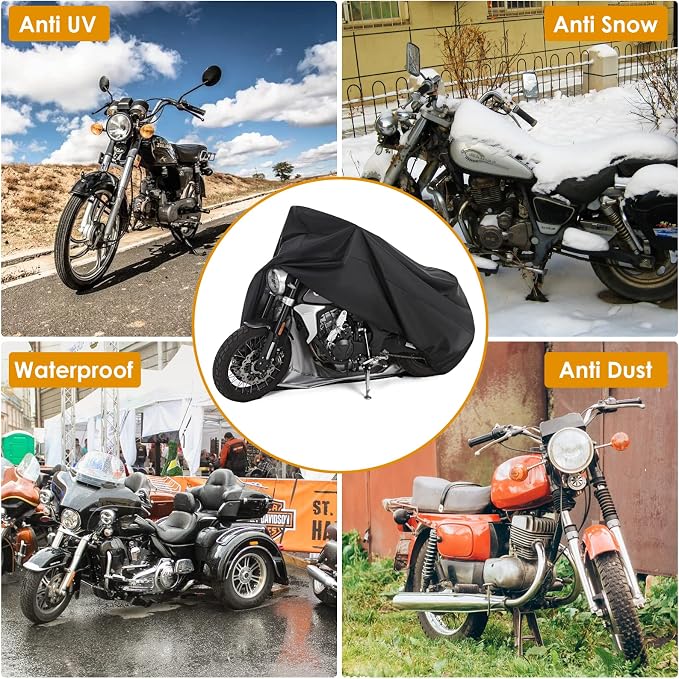 Motorcycle Cover All Season Universal Weather Waterproof Motorbike Cover - Image 6