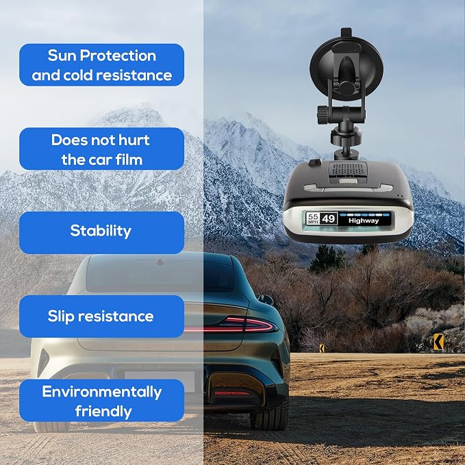 Super Radar Detector Mount, Super Car Windshield, Dashboard Suction Cup Bracket - Image 6