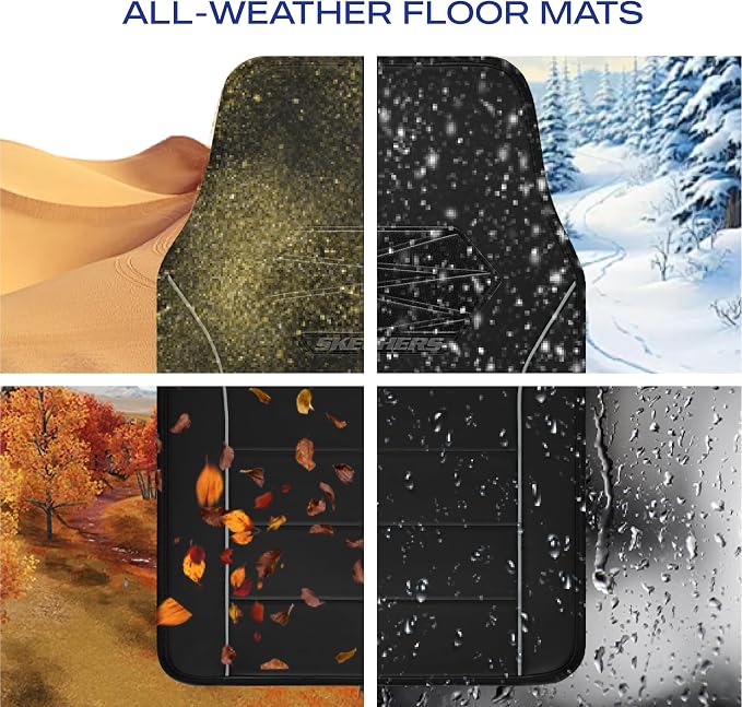 Skechers Memory Foam Car Mats, Leather Piping Floor Mats - Image 7