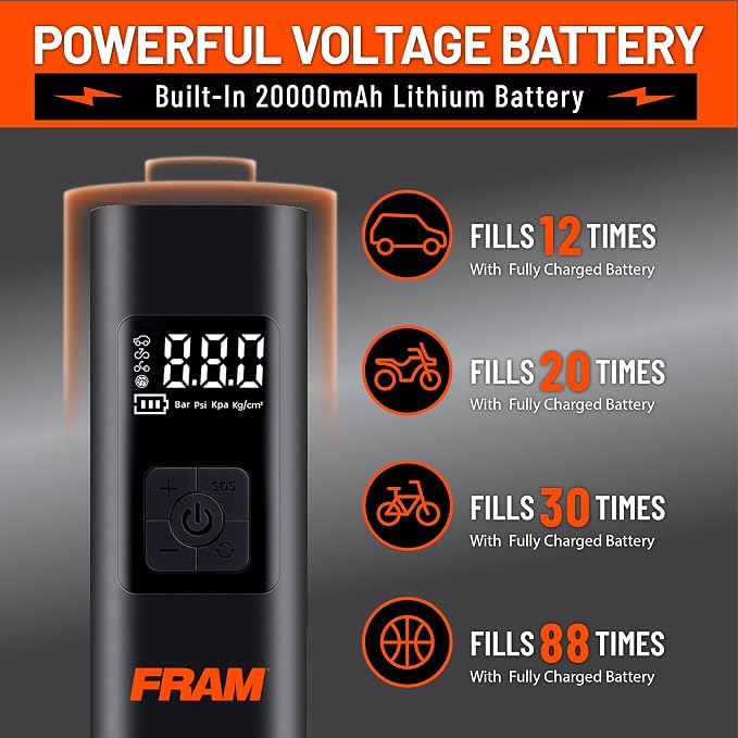 FRAM FEK40002 Portable Emergency Tire Inflator - Image 5