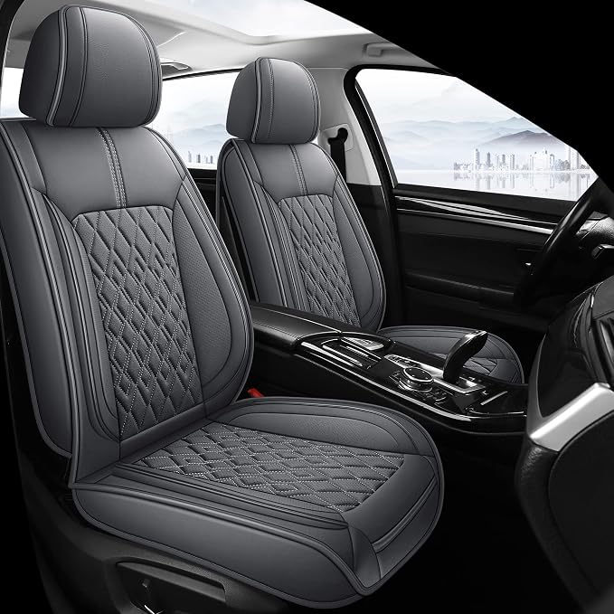 Pariitadin Leather Car Seat Covers Full Set, Waterproof Breathable Faux Leather by Pariitadin