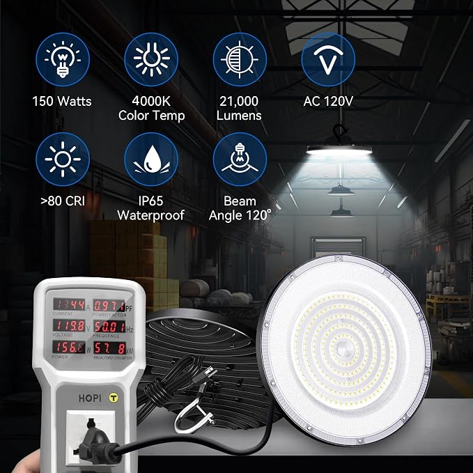 4 Pack UFO Led High Bay Light 150W, 4000K Daylight High Bay Led Light - Image 3