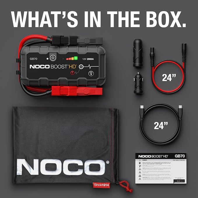 NOCO Boost GB70: 2000A UltraSafe Jump Starter – 12V Lithium Battery Booster Pack - Image 6