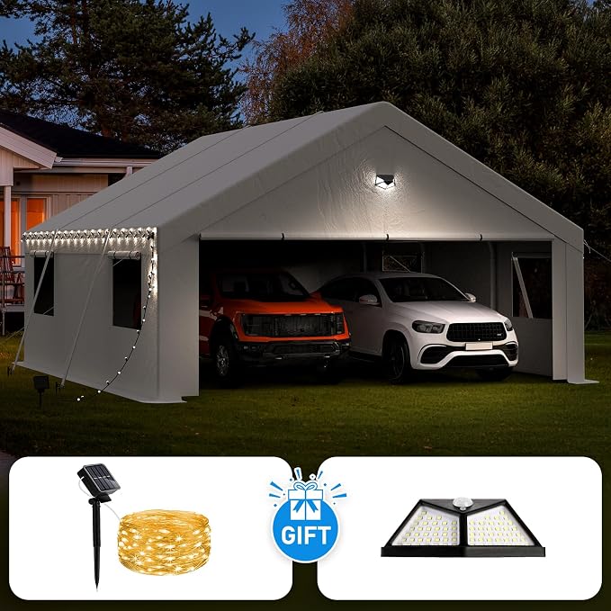 20x20 Carport, Heavy Duty Carport Canopy Garage - Image 5