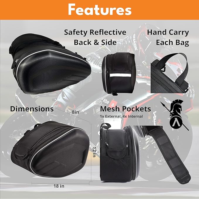 Motorcycle Saddlebags, 36L-58L Expandable Capacity, Motorcycle Panniers - Image 5