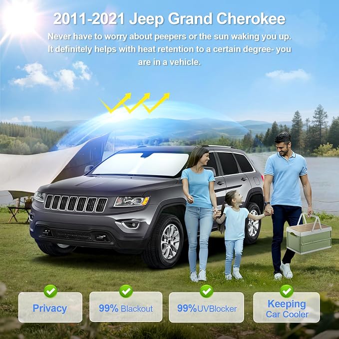 8pcs Car Window Shades forJeep Grand Cherokee 2011-2021 Accessories, Windshield - Image 2