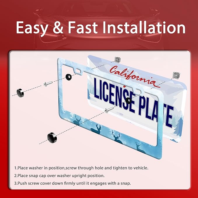 Deer License Plate Deer Forest License Plate Stainless Steel Parts Funny - Image 3