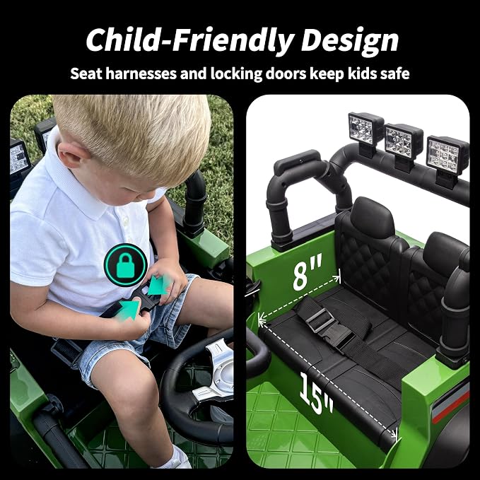 4WD Kids Ride on Car Truck, 12V 7Ah Kids Electric Vehicles Car Ride on Toy - Image 6