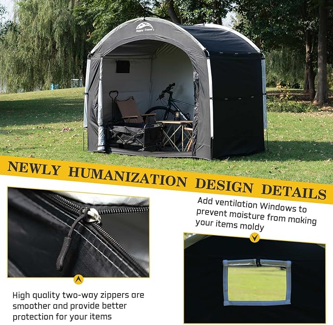 Happy Travel Bike Storage Shed Tent, Outdoor Portable Bicycle Storage Sheds - Image 7