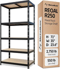 Storage Shelves: 5 Storage Shelves Heavy Duty w/ 2, 750 lb Total Load Capacity by Metalkas