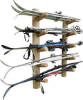 10-Place Wall-Mounted Ski Log Racks by LogKayakRack
