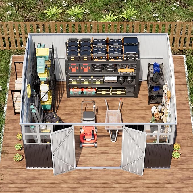 12x10 FT Metal Shed Heavy-Duty, Outdoor Storage Garden Sheds - Image 7