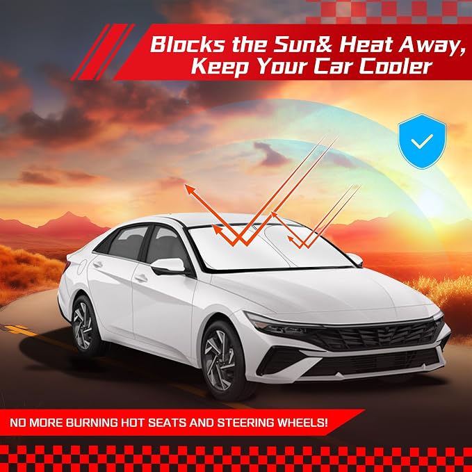 ARISMOTOR Windshield Sun Shade for H-yundai Elantra 2021-2025 2026, Custom Fit - Image 7
