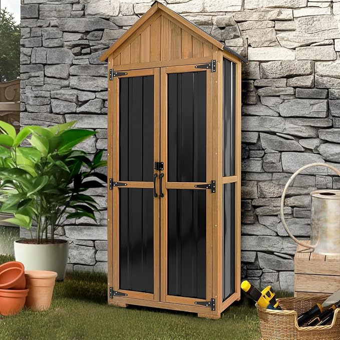 Outdoor Storage Cabinet Waterproof, Outdoor Storage Shed by PETSCOSSET