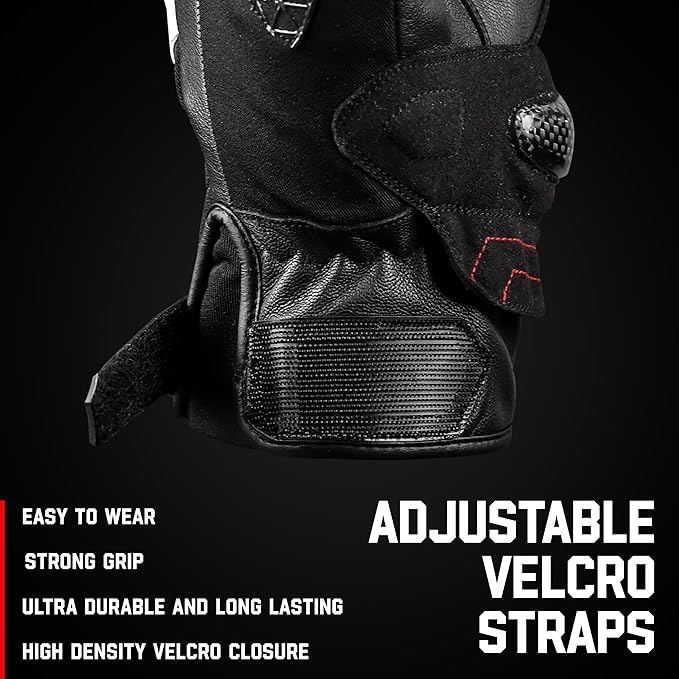 J.A.G. Leather Motorcycle Gloves - Image 3
