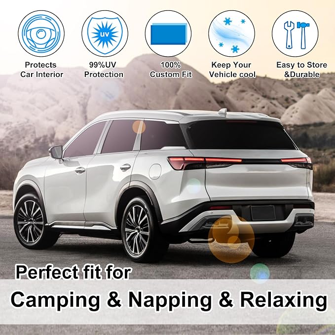 TINGLU Window Shades for Infiniti QX60 2014-2021 Accessorie Car Side Full - Image 6