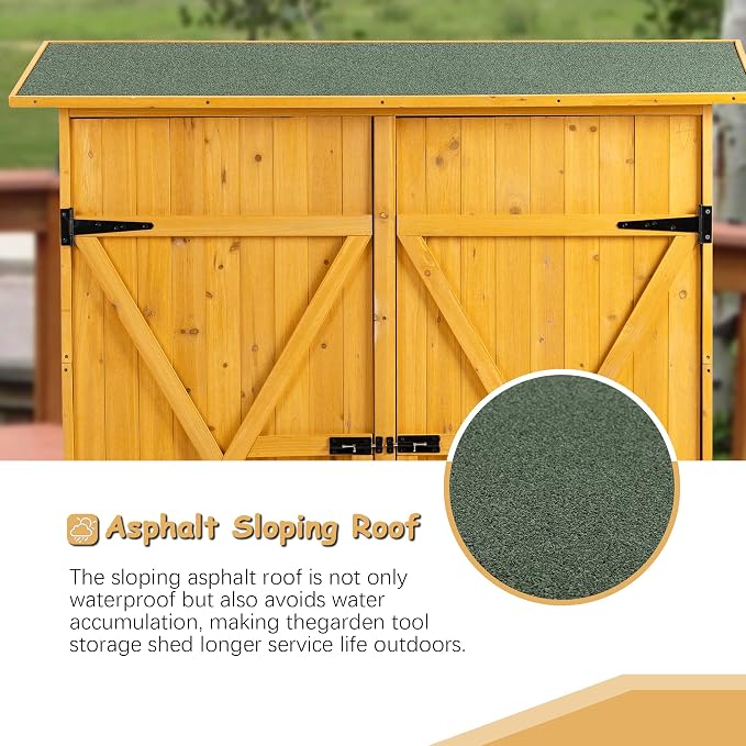 56" L x 19.5" W x 64" H Outdoor Wooden Storage Shed - Image 9