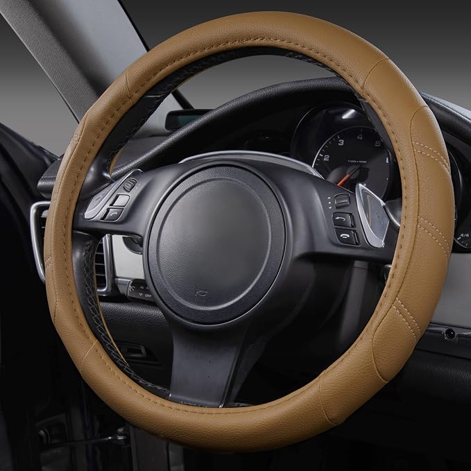 CAR PASS Line Rider Microfiber Leather Sporty Steering Wheel Cover Universal - Image 2