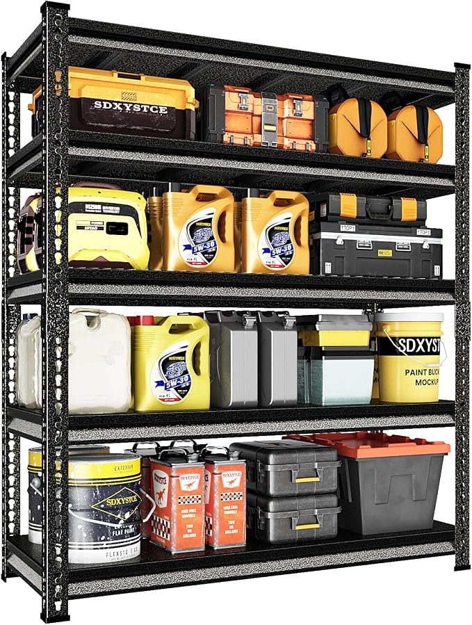 Garage Shelving Heavy Duty 3000LBS Loads, 5-Tier Metal Shelving Units and by SDXYSTCE