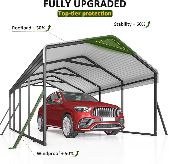 Carport 12x20 FT Heavy Duty Carports Canopy - Image 4