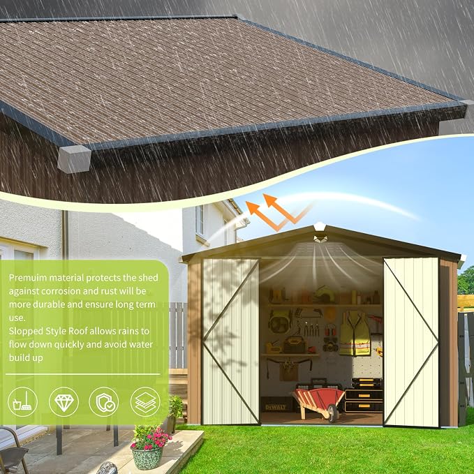 Metal Storage Shed, Outdoor Storage Building 10x8, Large Backyard Shed - Image 5