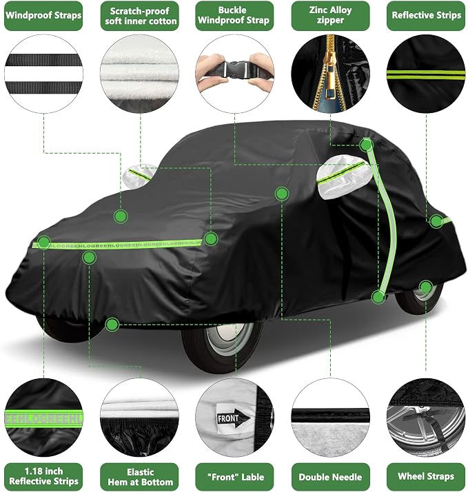 Car Cover for 1960-1980 Beetle Bug Sedan 2-Door, Full Exterior Car Covers for - Image 5