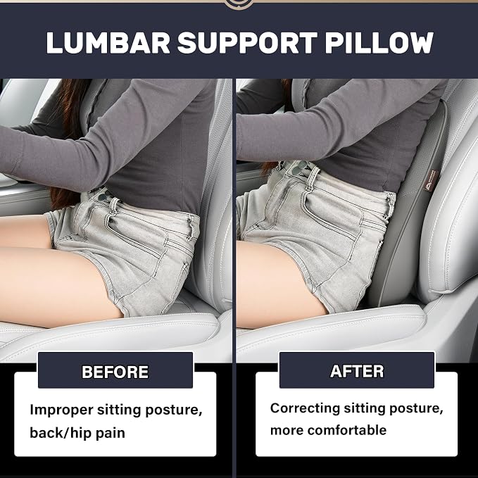 Coverado Lumbar Support Pillow for Car, Ergonomic Memory Foam Back Pillow for - Image 3
